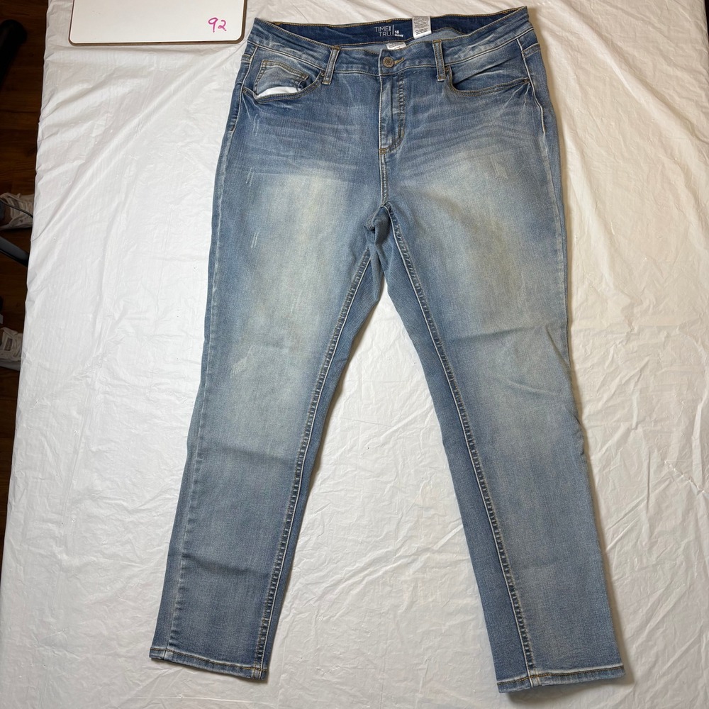 Time and Tru Womens Skinny Jeans Lt Wash Size 18 Stretch Denim‎ Casual Everyday
